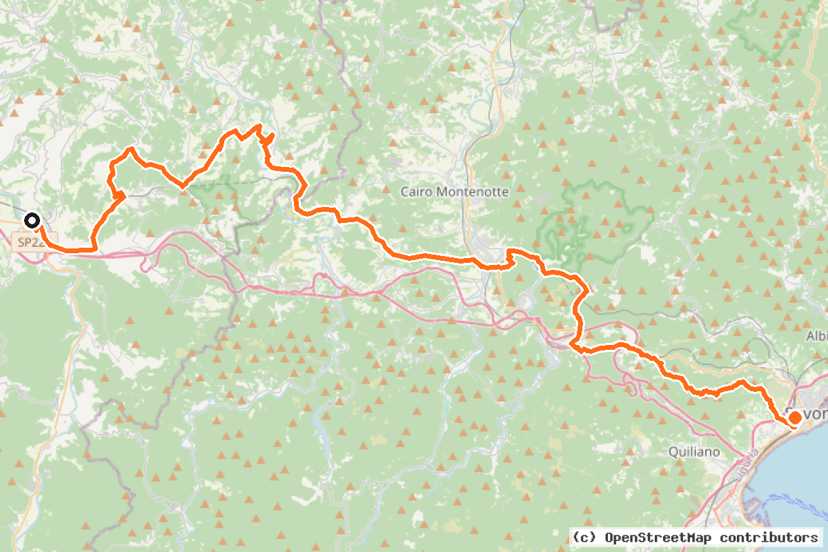 Il tracciato del percorso Ciclovia Pedemontana Alpina (BI-12) – 63 km