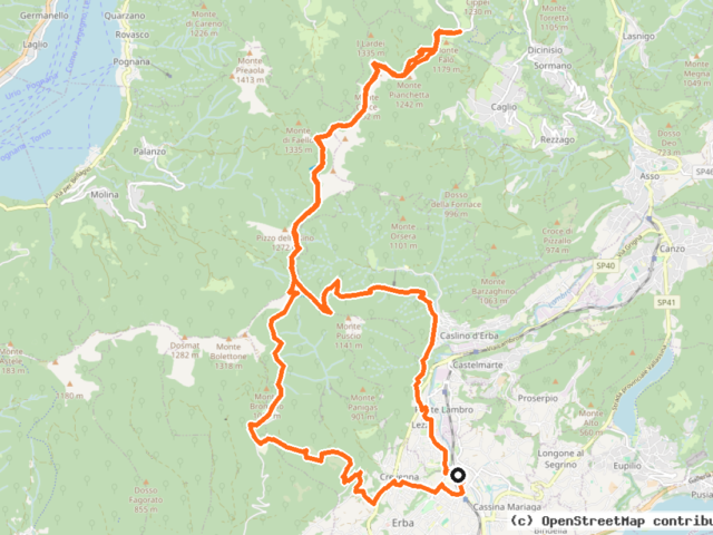 Erba – Colma di Sormano, anello lungo (31 km)