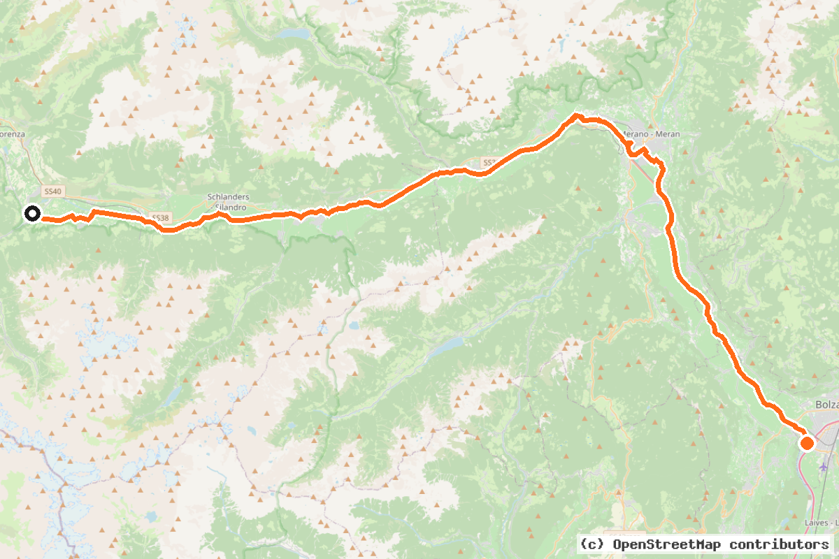 Il tracciato del percorso Etschradroute – Via Claudia Augusta (2)