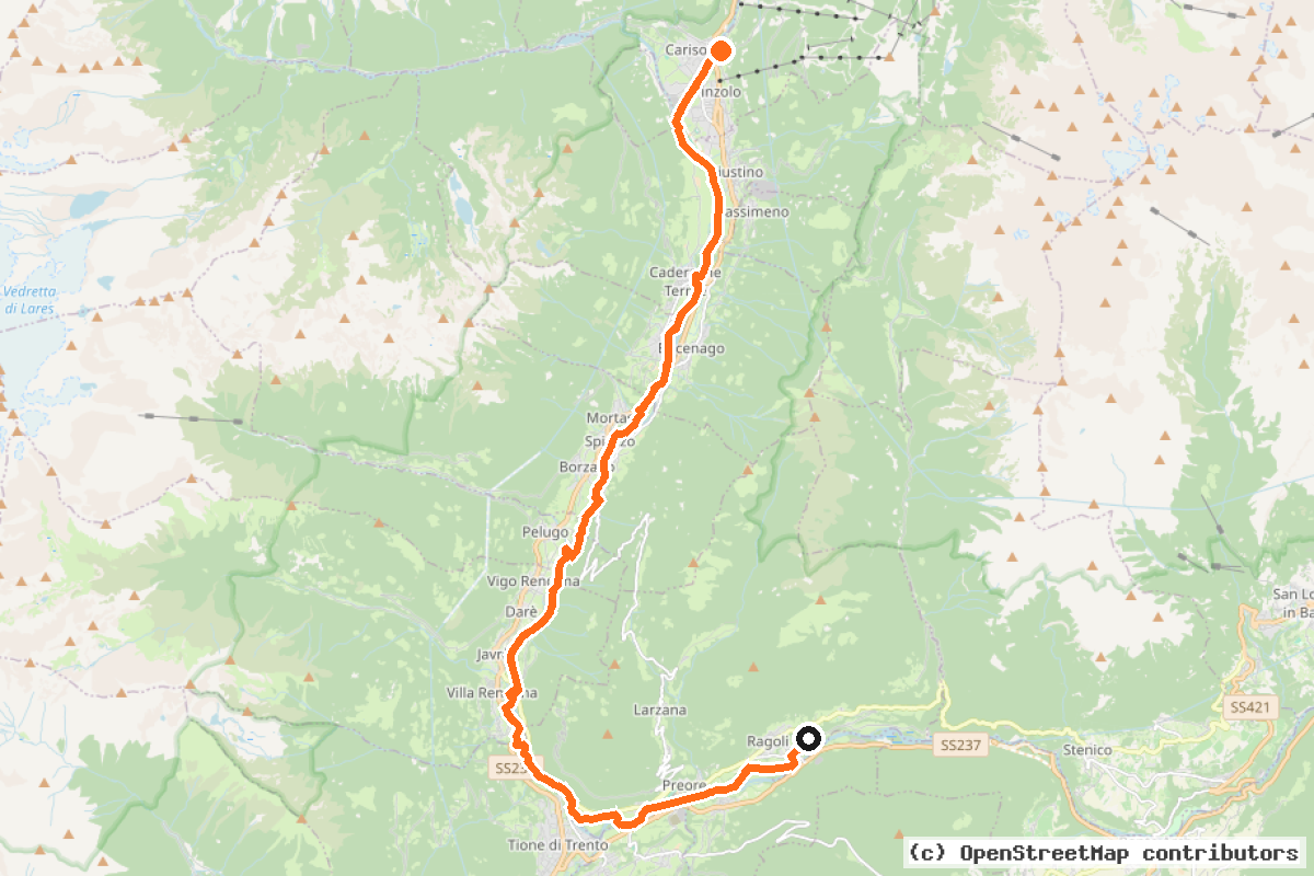 Il tracciato del percorso Ciclovia della Val Rendena (6)
