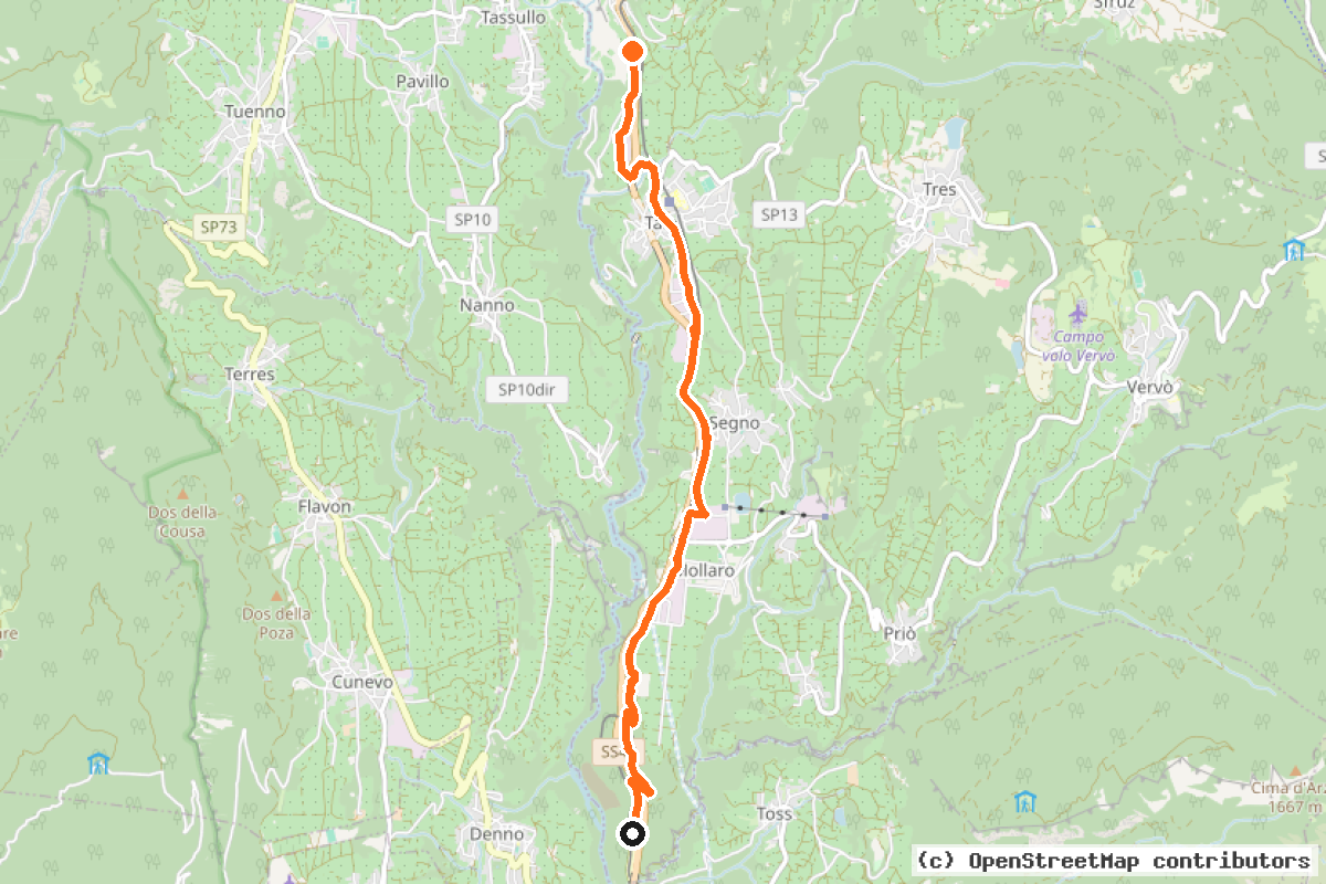 Il tracciato del percorso Pista Ciclabile Taio – Sabino (11)