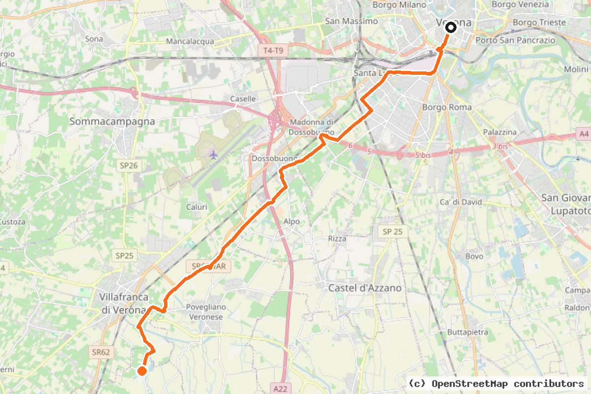 Il tracciato del percorso Itinerario 7