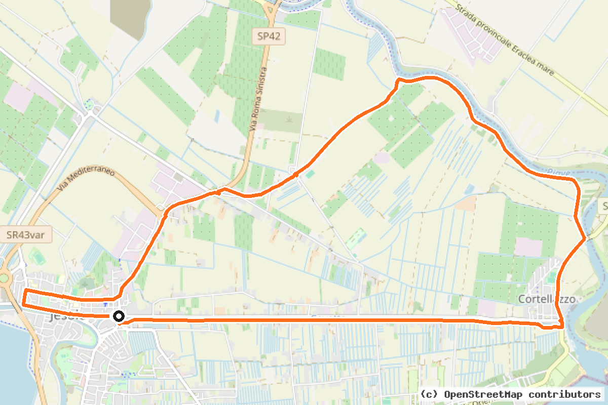Il tracciato del percorso Percorso blu