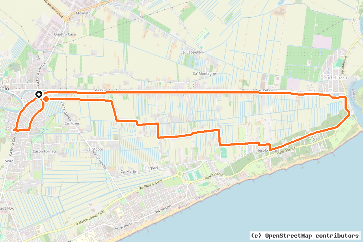 Il tracciato del percorso Percorso rosso