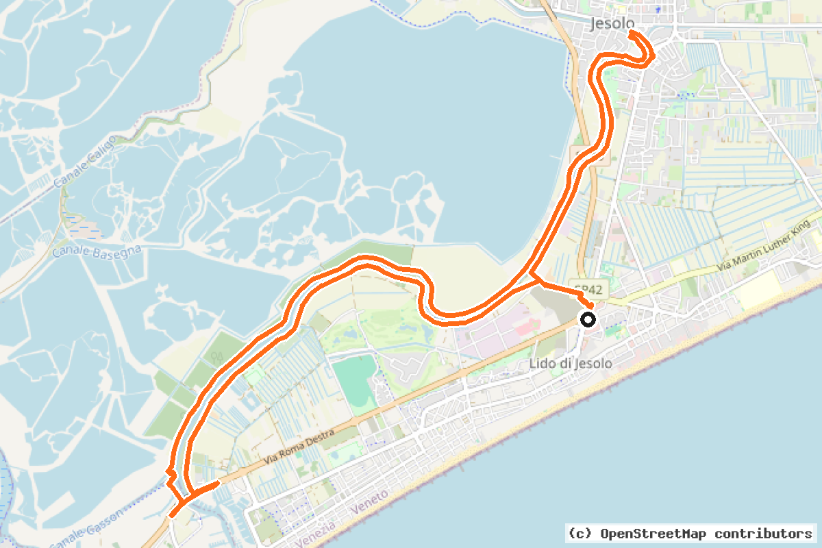 Il tracciato del percorso Percorso arancio