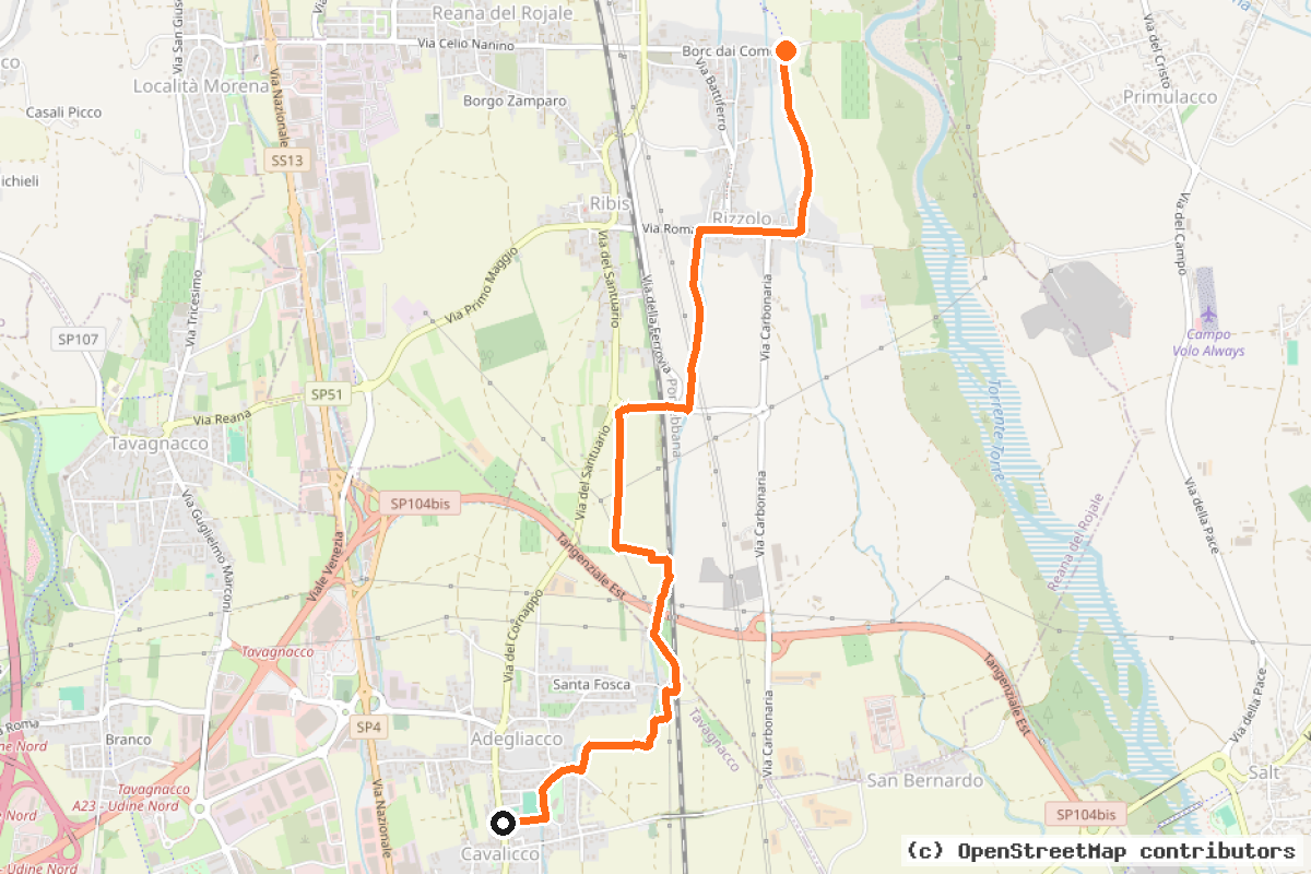 Il tracciato del percorso Passeggiata delle Rogge (CR)