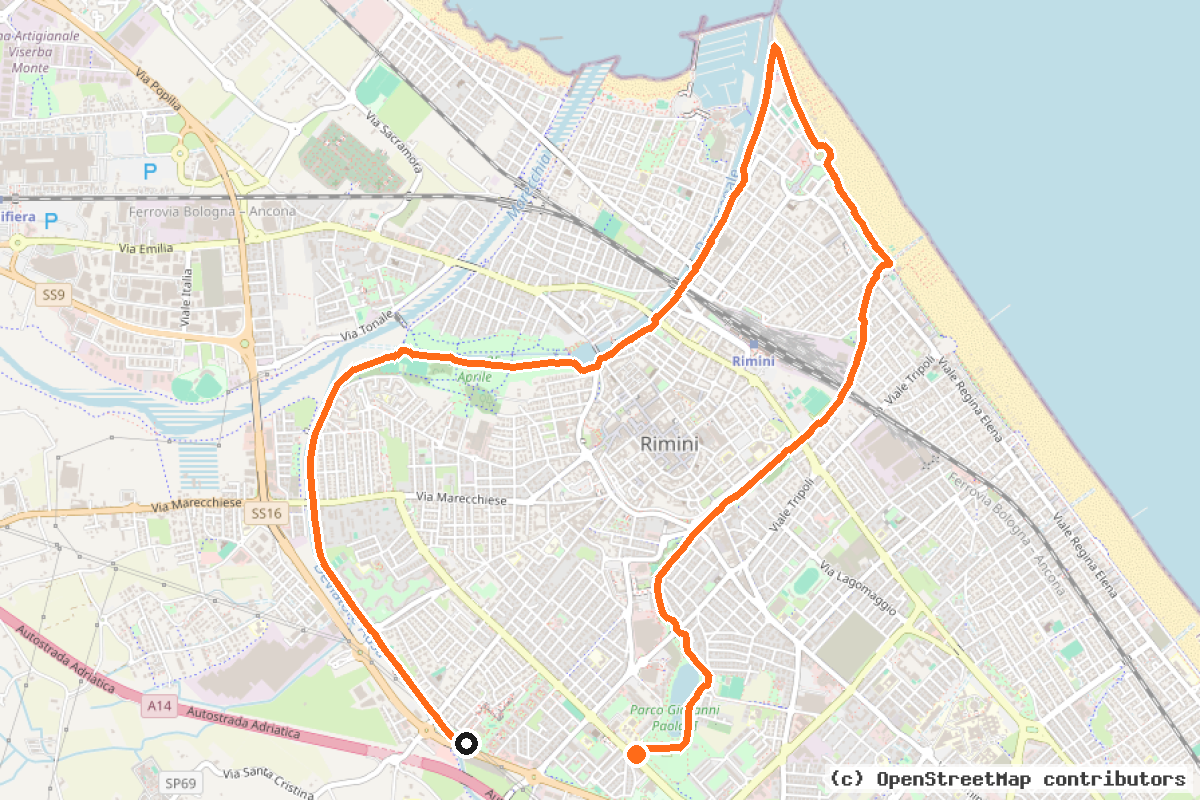 Il tracciato del percorso Anello Verde
