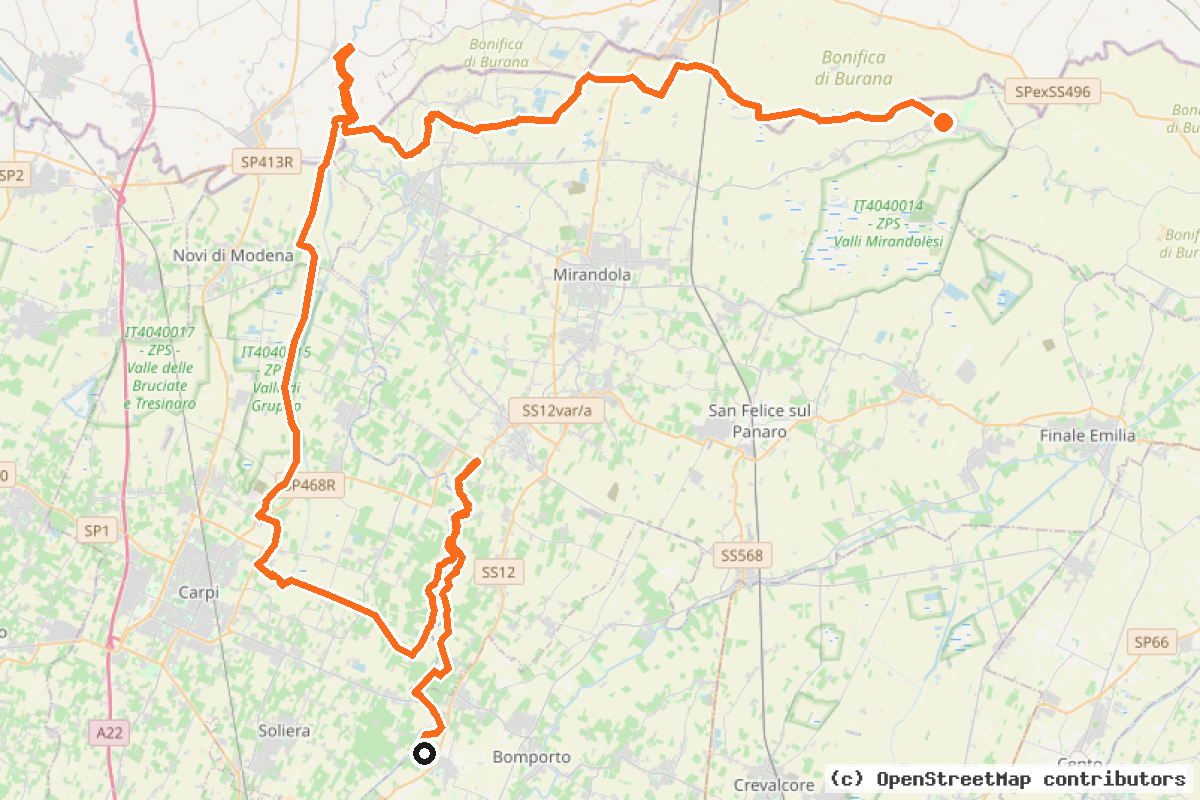 Il tracciato del percorso Itinerario 31 (MO31)