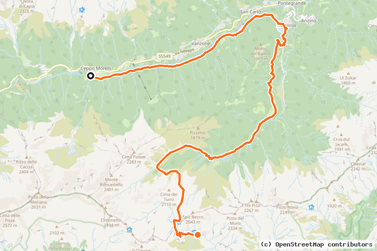 Il tracciato del percorso Percorso Trail Bike Interreg