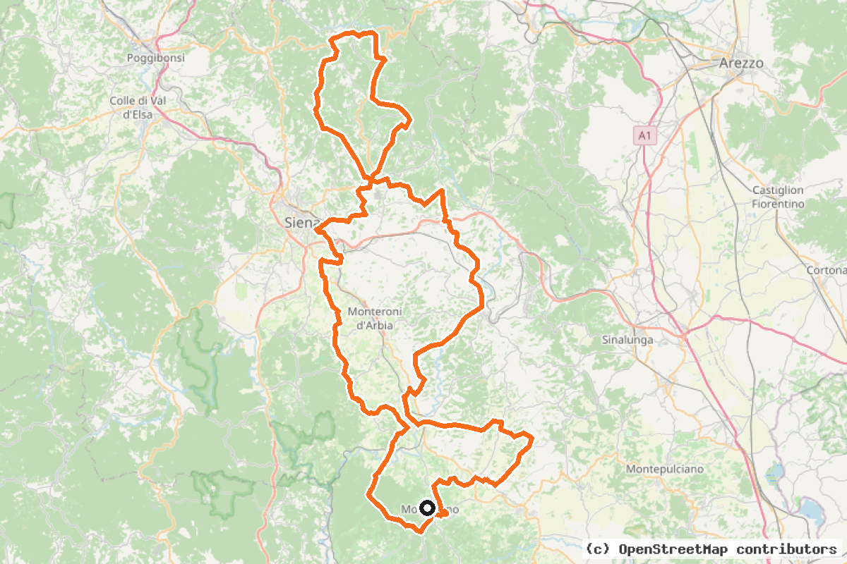 Il tracciato del percorso L’Eroica