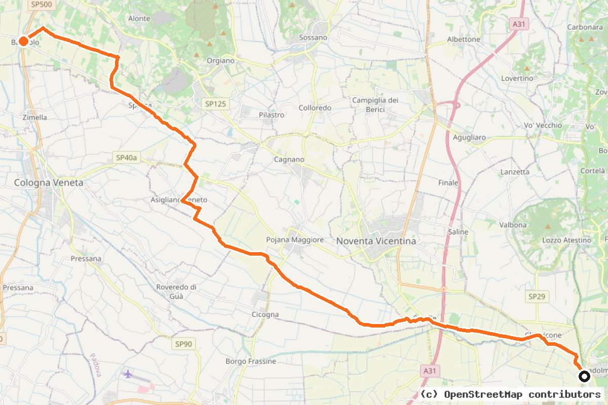 Il tracciato del percorso Percorso Cicloturistico del Ronego