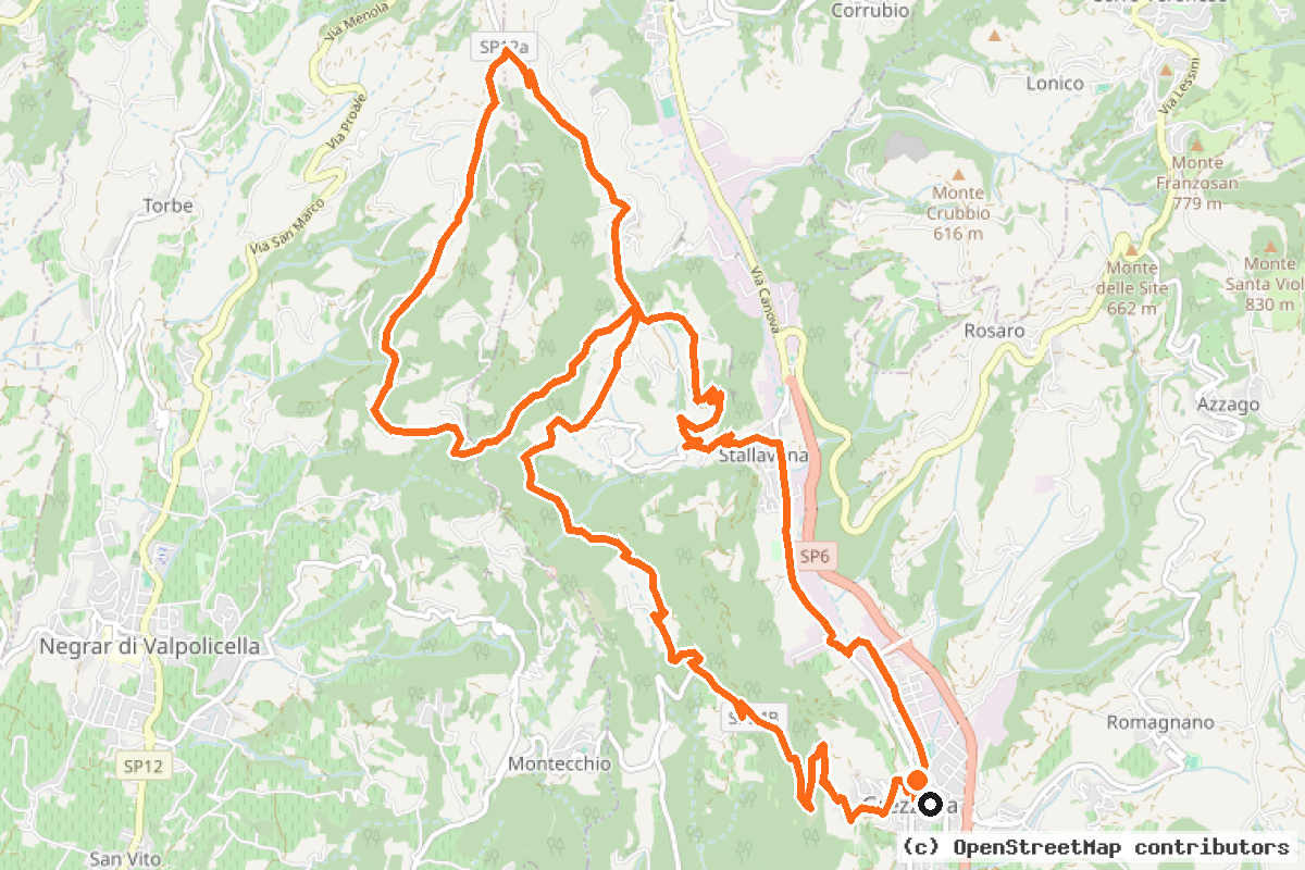 Il tracciato del percorso Giro del Monte Comun in bici (A1)
