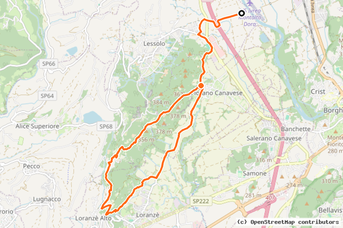 Il tracciato del percorso Mtb “Dora Baltea – Anfiteatro Morenico”