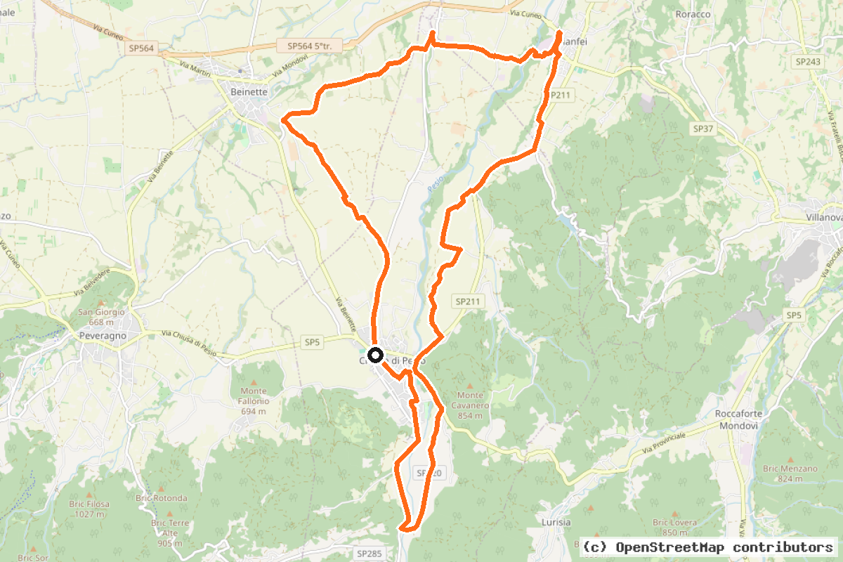 Il tracciato del percorso CN 11