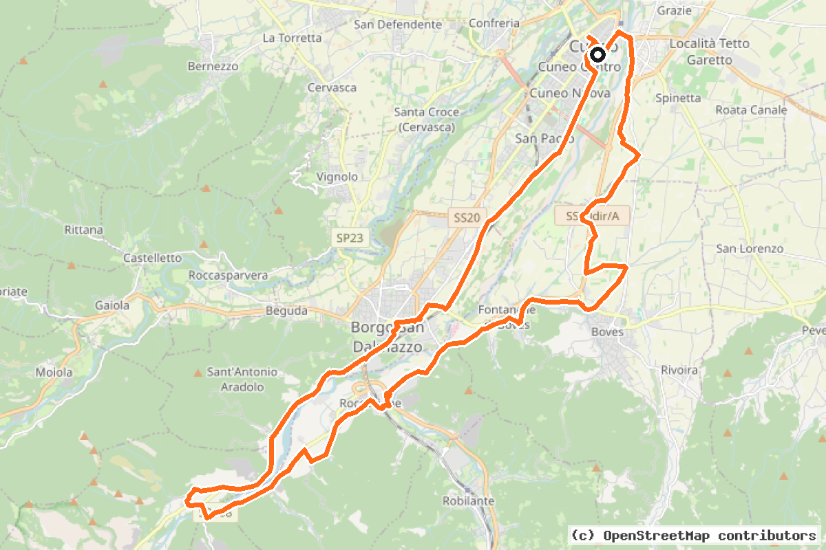 Il tracciato del percorso CN 05