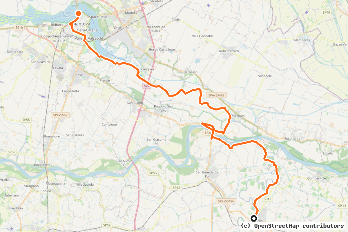 Il tracciato del percorso Itinerario 21 (MO21)