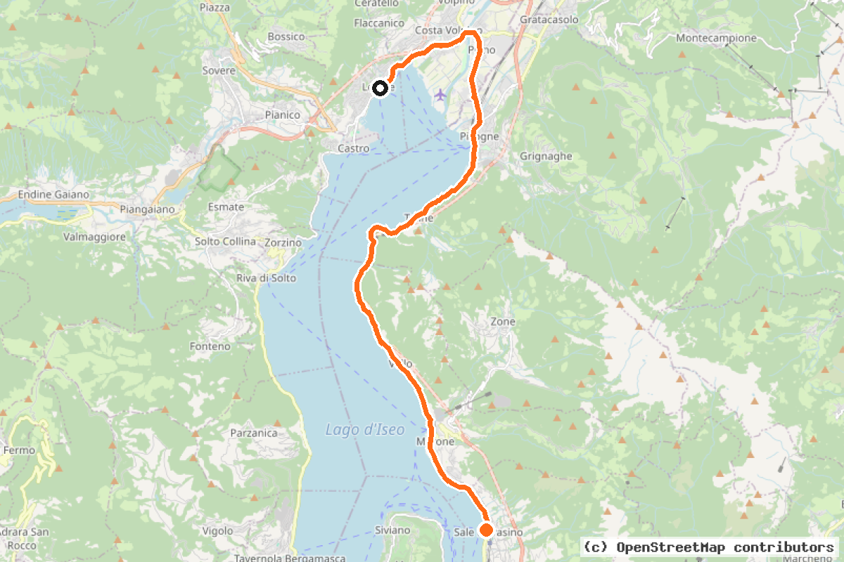 Il tracciato del percorso Alta Via delle Grazie – Tappa 6 (AVDG-06)