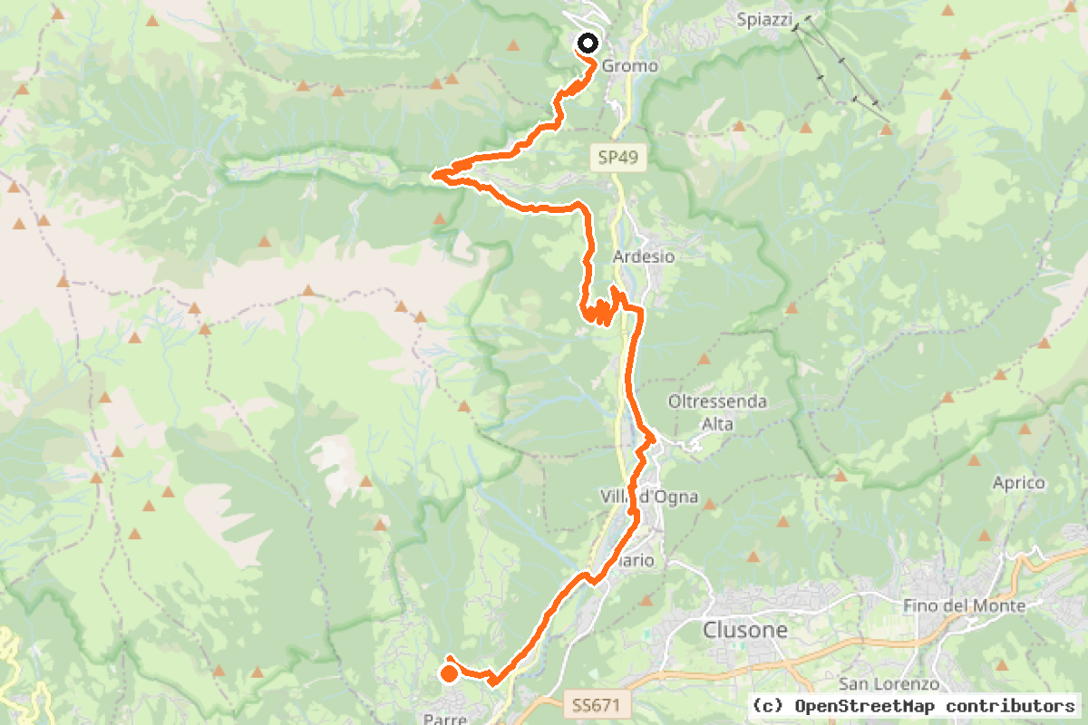 Il tracciato del percorso Alta Via delle Grazie – Tappa 3 (AVDG-03)