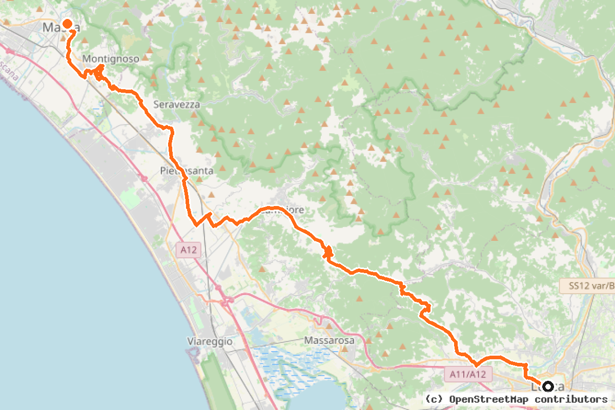 Il tracciato del percorso Ciclovia Francigena – VFB13