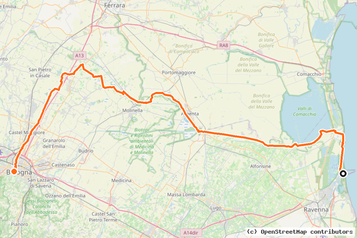 Il tracciato del percorso La Via del Mare (VM)