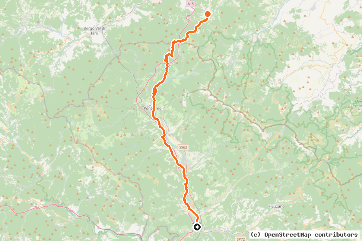 Il tracciato del percorso Ciclovia Francigena – VFB11
