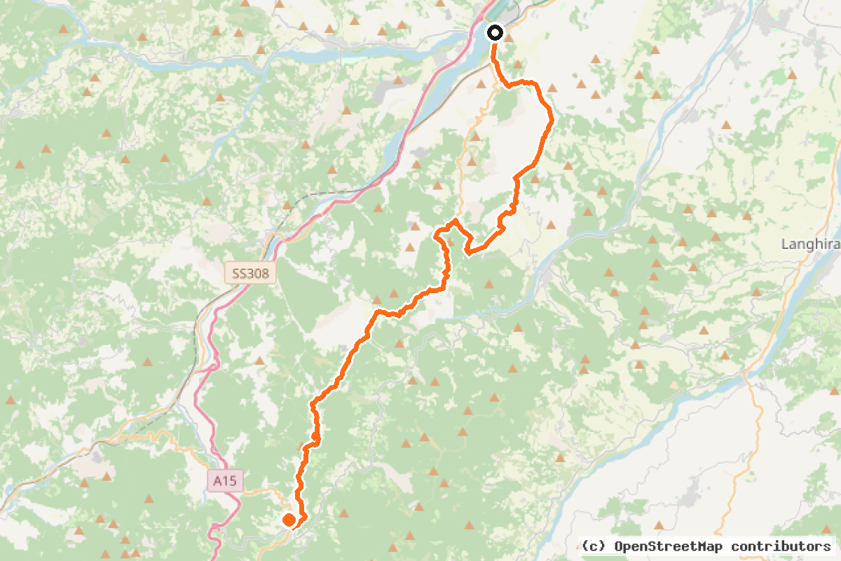 Il tracciato del percorso Ciclovia Francigena – VFB10