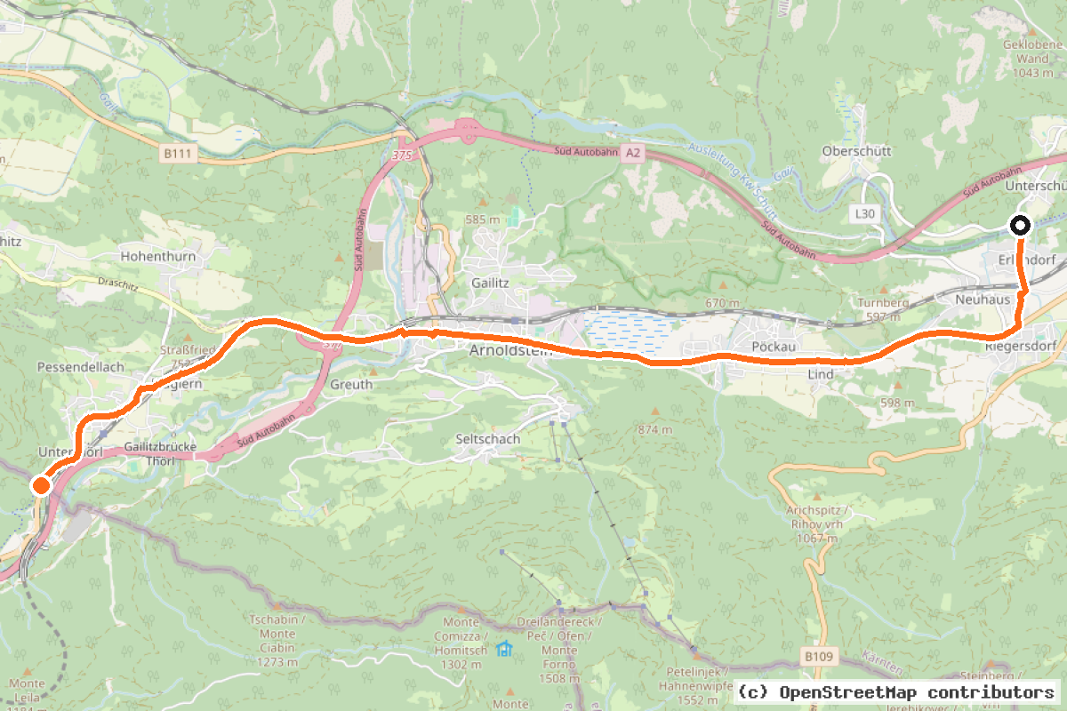 Il tracciato del percorso Tarvis Radweg (R3C)