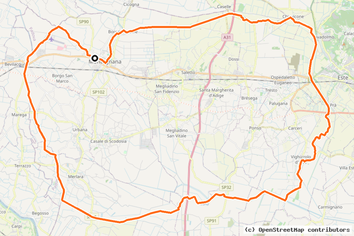 Il tracciato del percorso Anello delle Città Murate