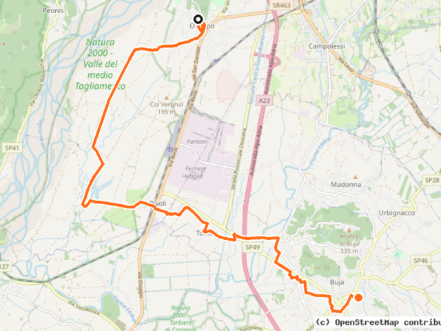 Alpe Adria Bicycle Route (Osoppo var) (CAAR var Os)