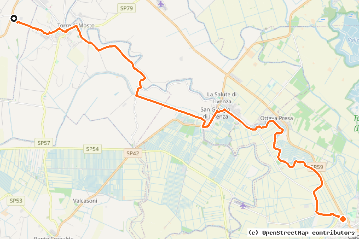 Il tracciato del percorso GiraLivenza (GL)