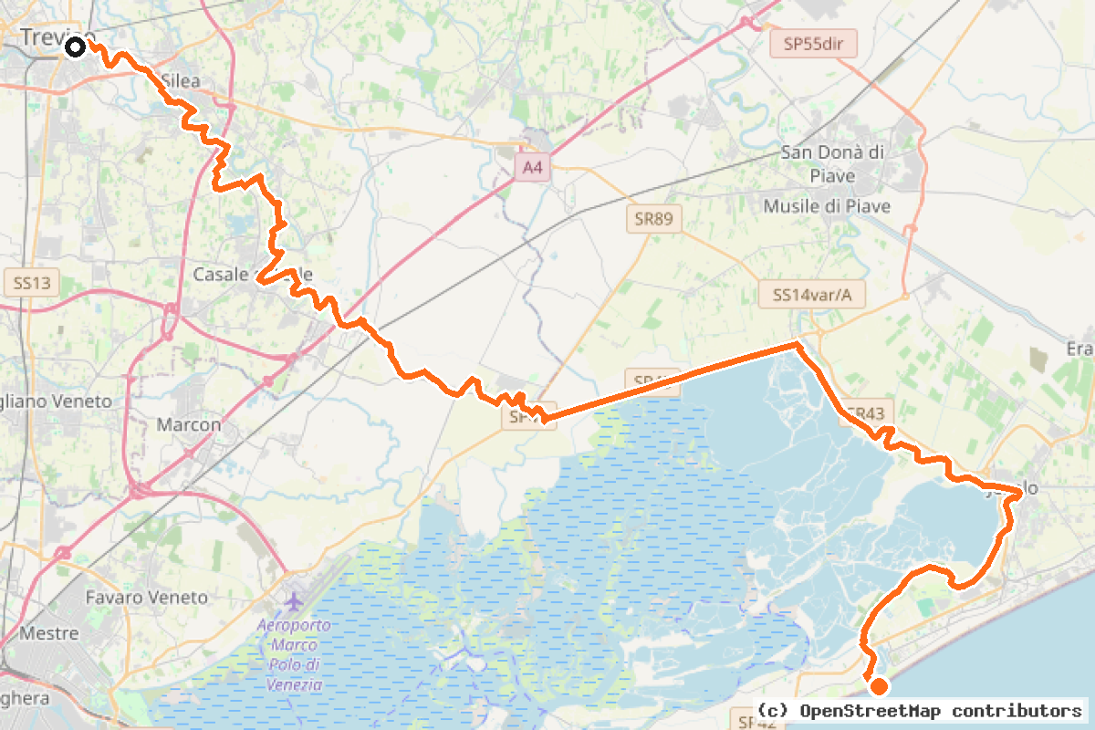 Il tracciato del percorso Il GiraSile (E4)