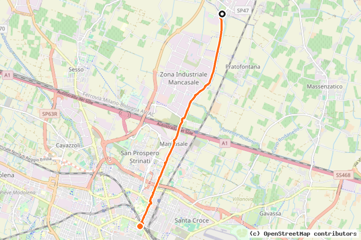 Il tracciato del percorso Ciclovia 11