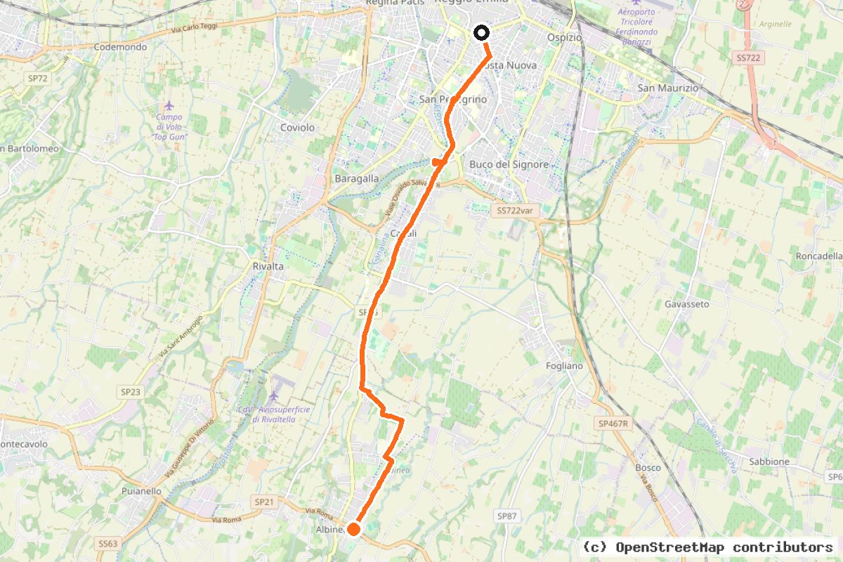 Il tracciato del percorso Ciclovia 4