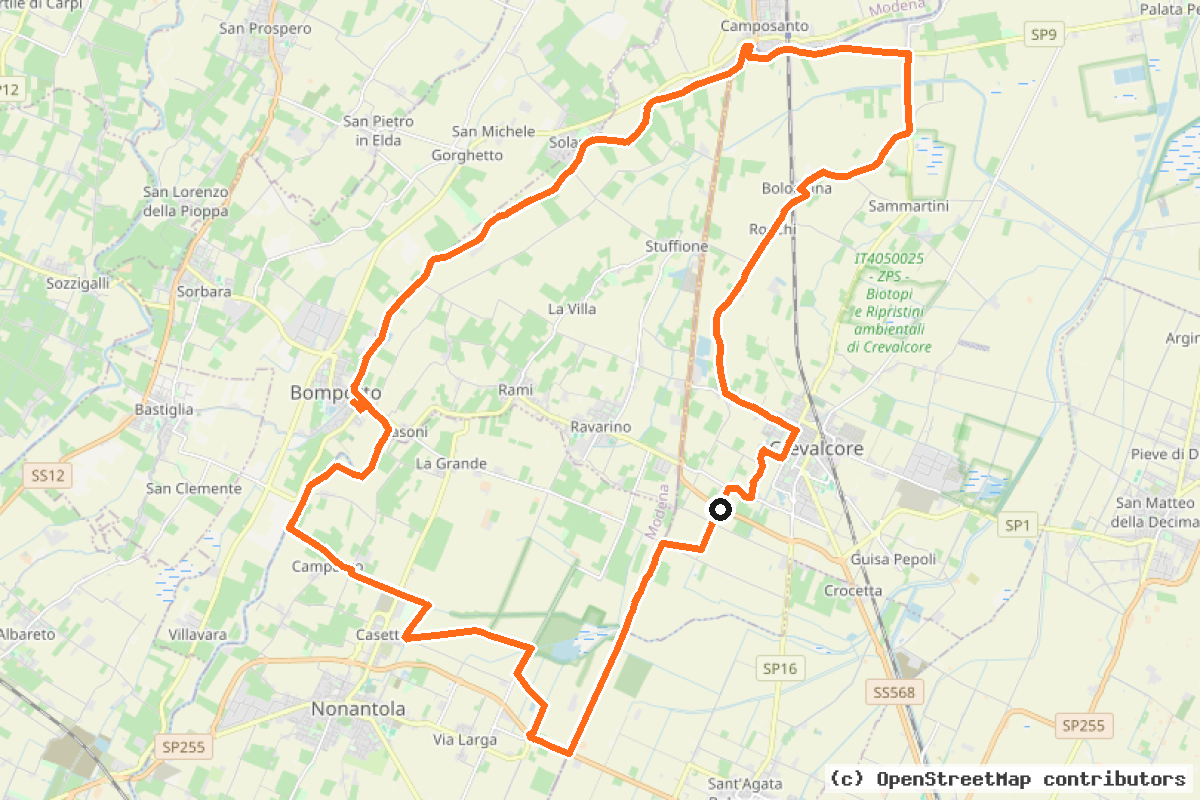 Il tracciato del percorso Itinerario 27 (MO27)