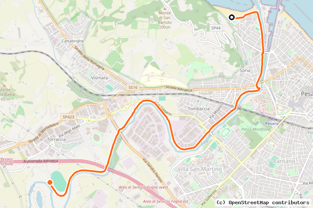 Il tracciato del percorso Bicipolitana Baia Flaminia – Borgo Santa Maria (3)