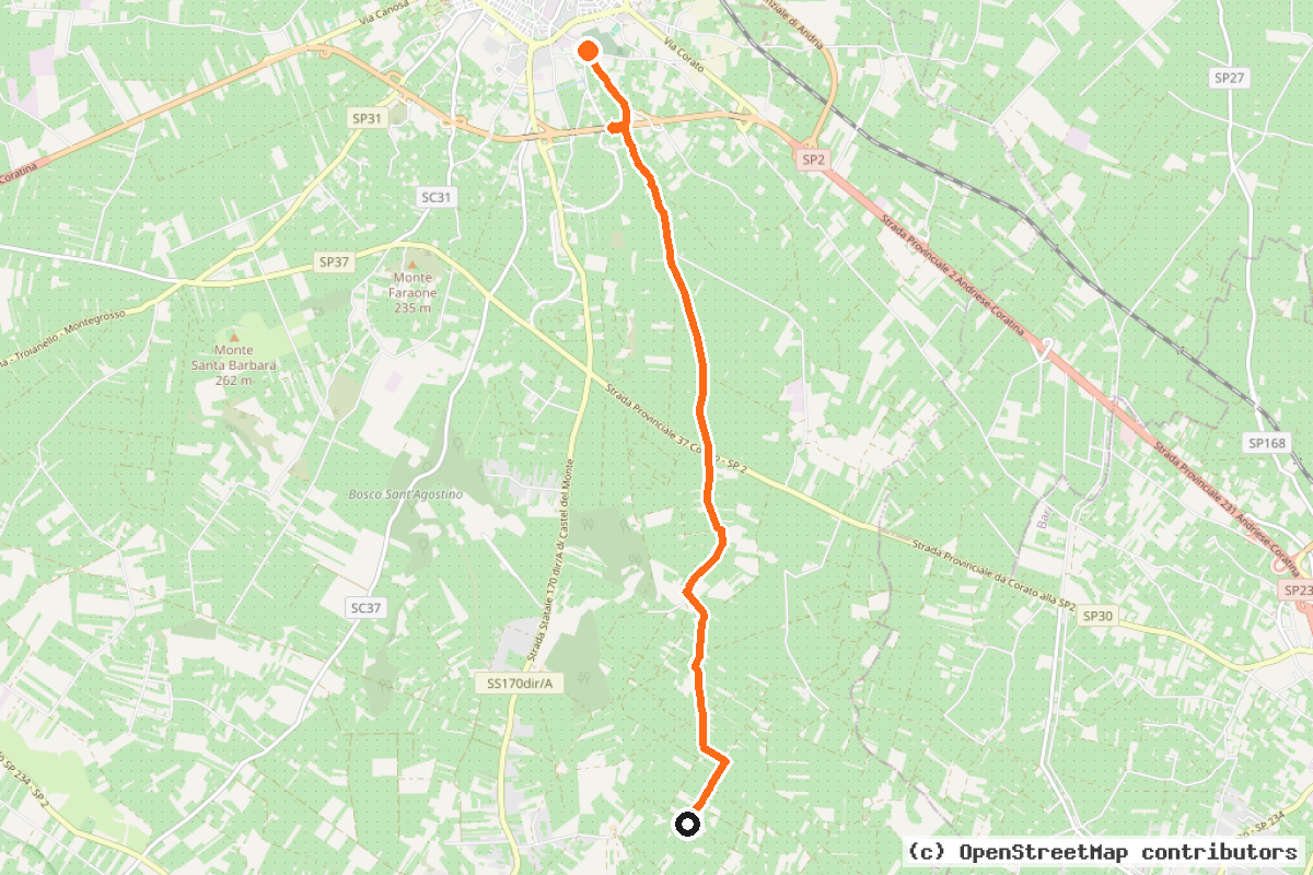 Il tracciato del percorso Ciclovia della Trifora
