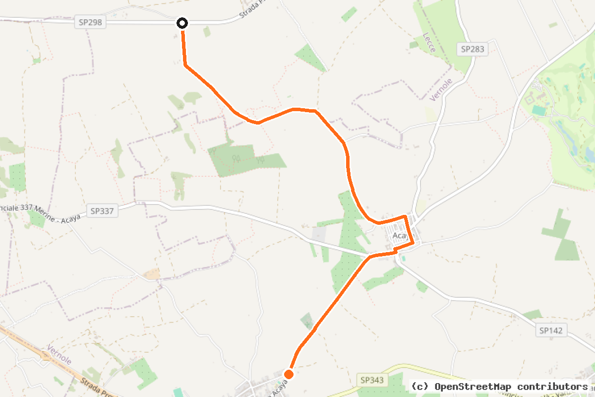 Il tracciato del percorso Percorso Cicloturistico