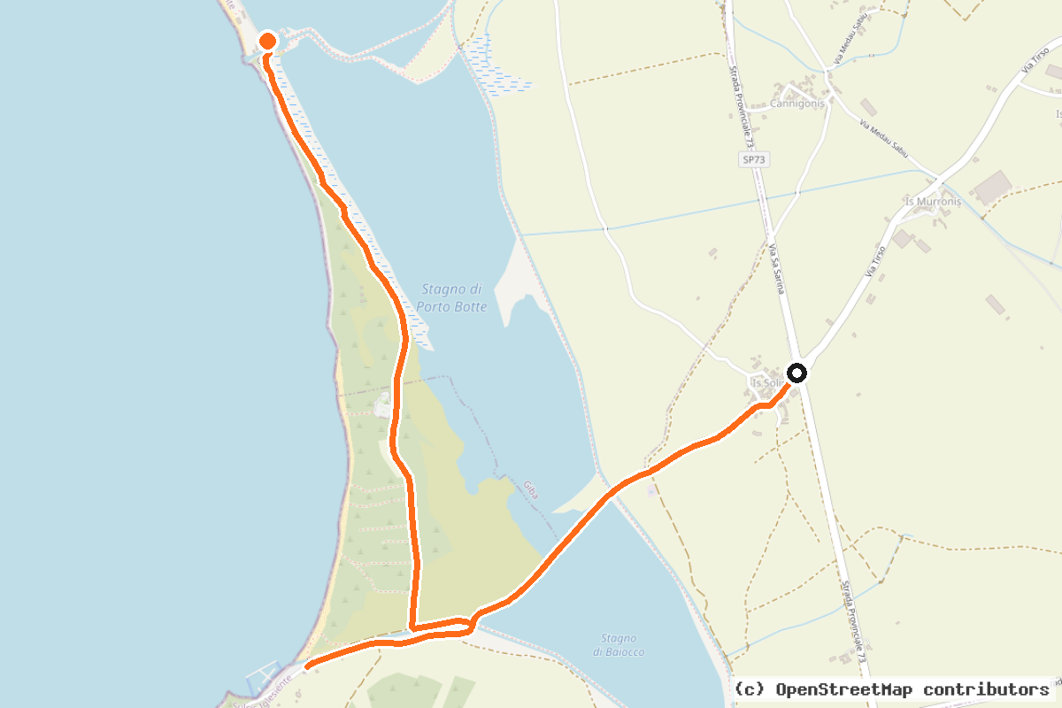 Il tracciato del percorso Percorso Mesa – Mare