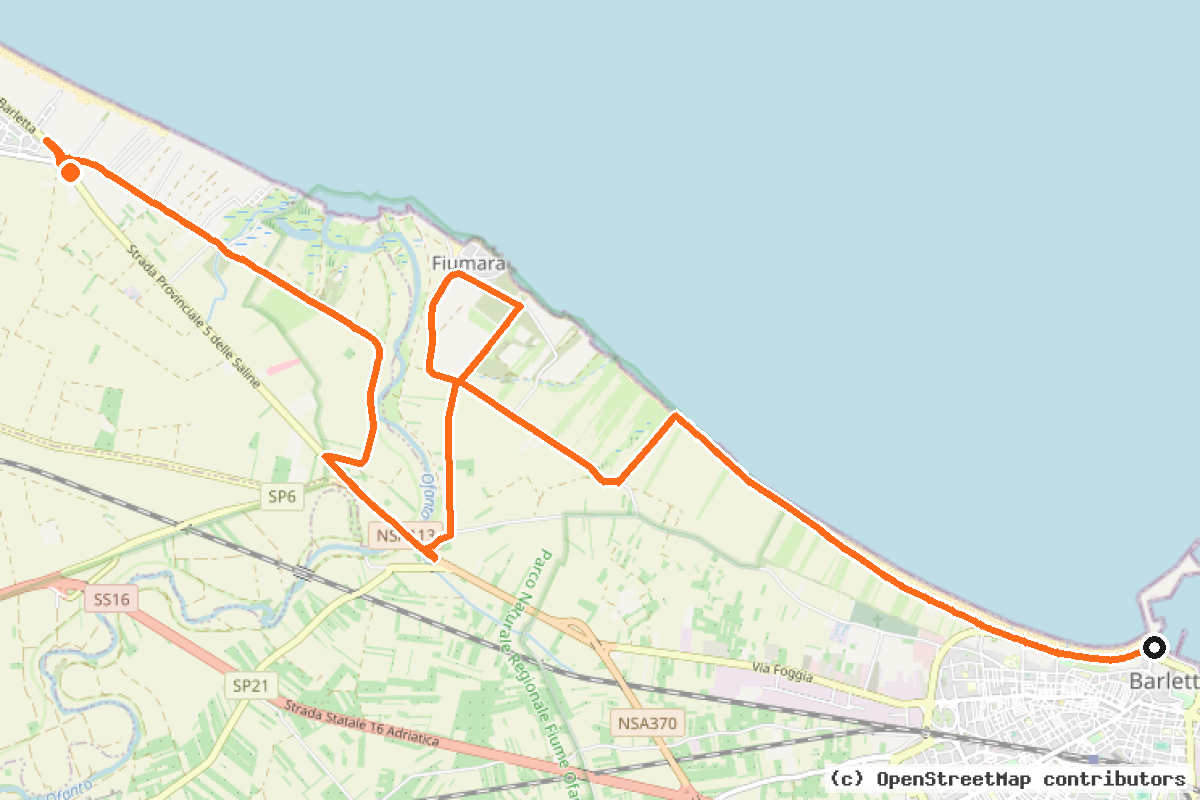Il tracciato del percorso puglia-gt-008-Trani-Margherita-di-Savoia-Manfredonia-mattinata