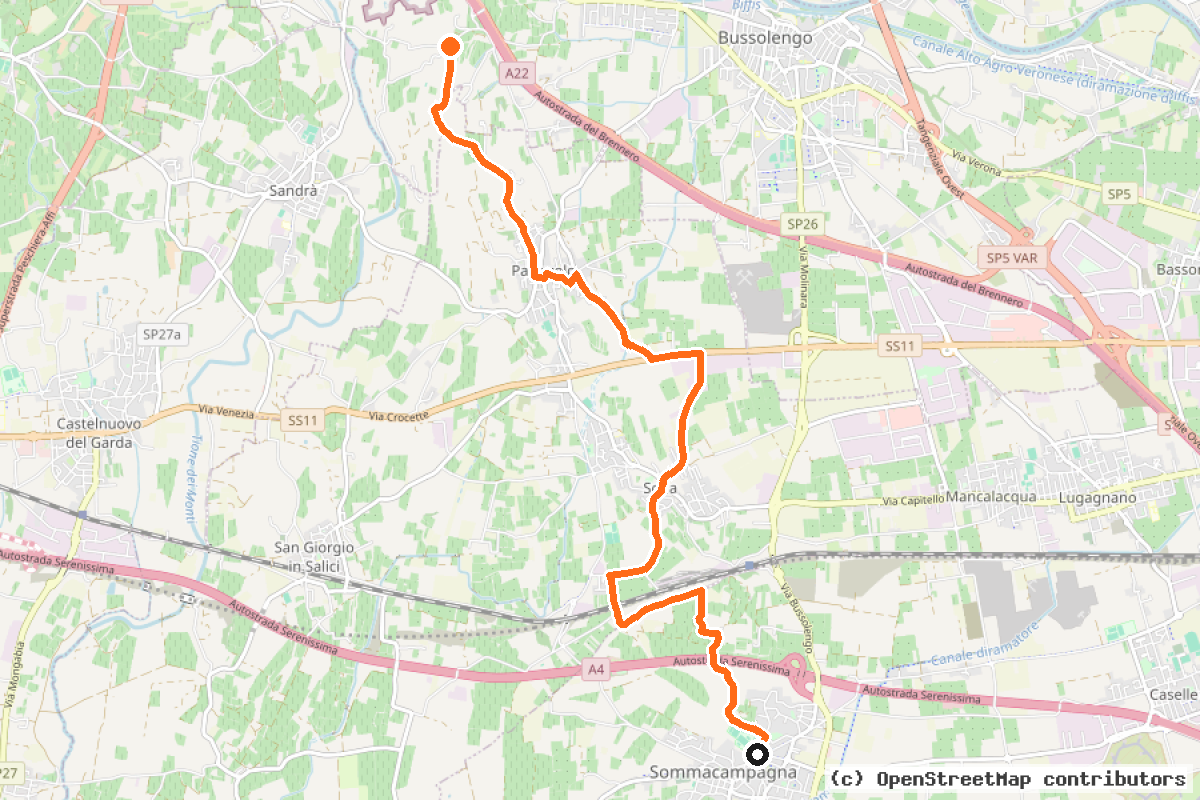 Il tracciato del percorso Intinerario 35