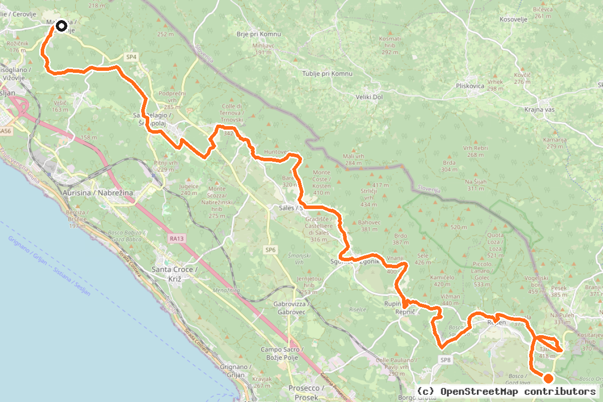 Il tracciato del percorso Gemina