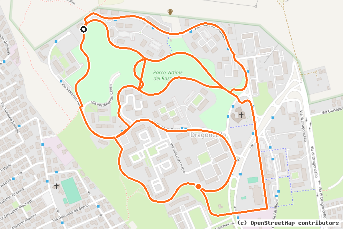 Il tracciato del percorso Ciclabile Dragoncello (10)