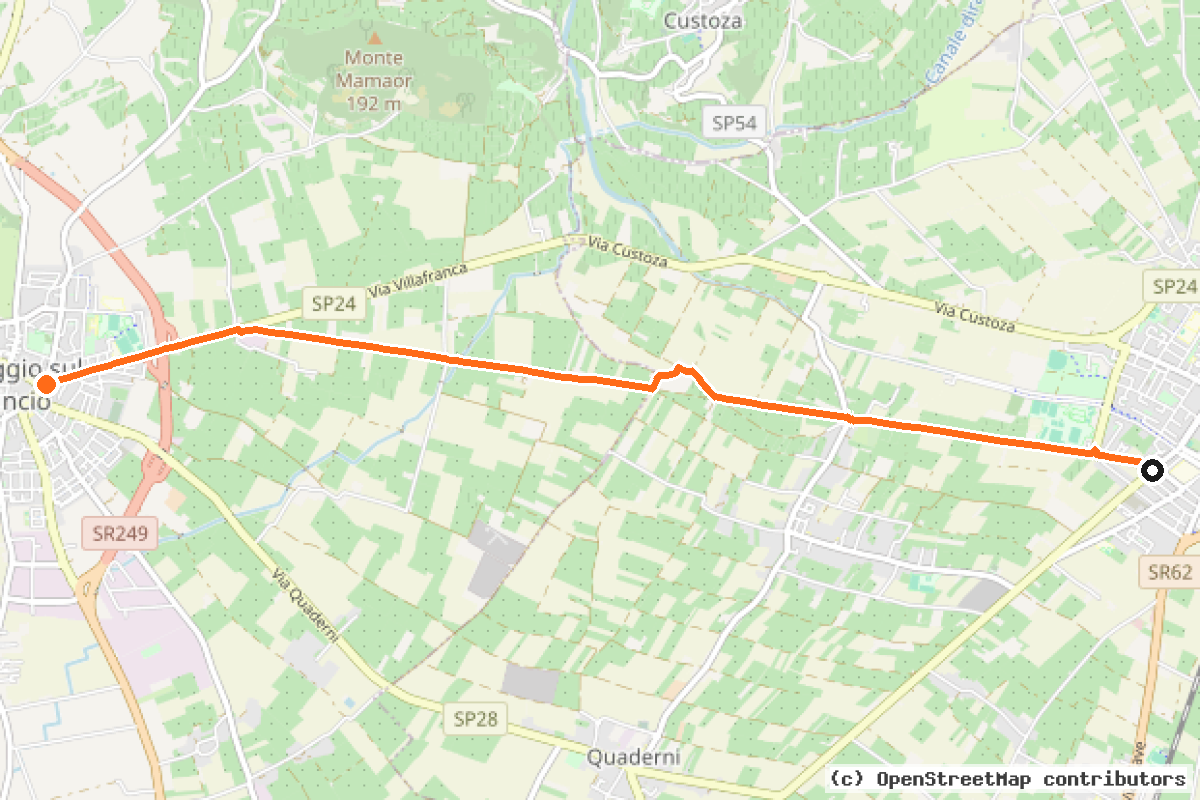 Il tracciato del percorso Itinerario 8A