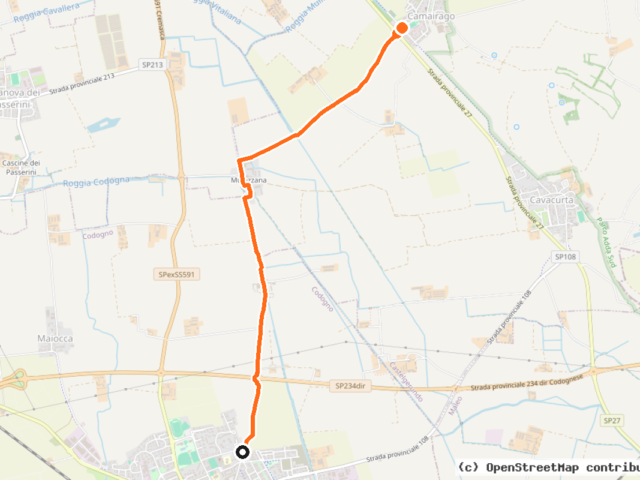 Percorso ciclabile Codogno-Camairago