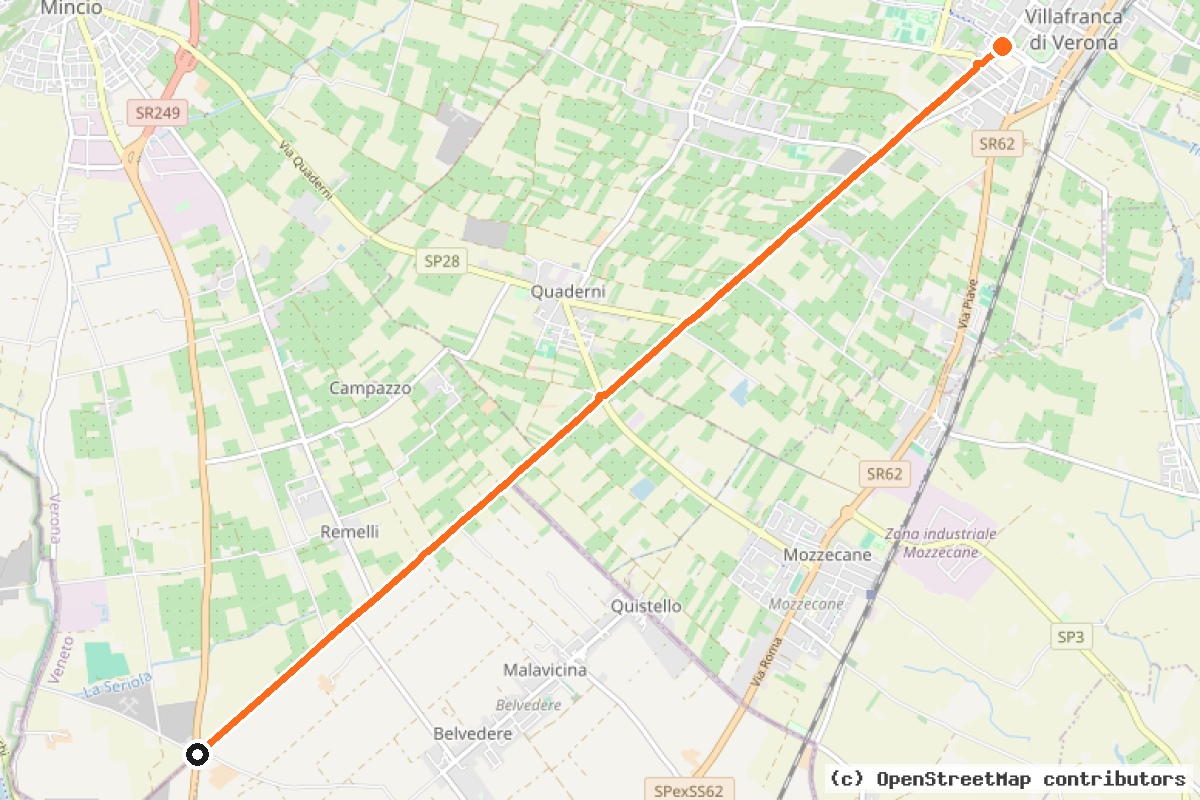 Il tracciato del percorso Itinerario 31