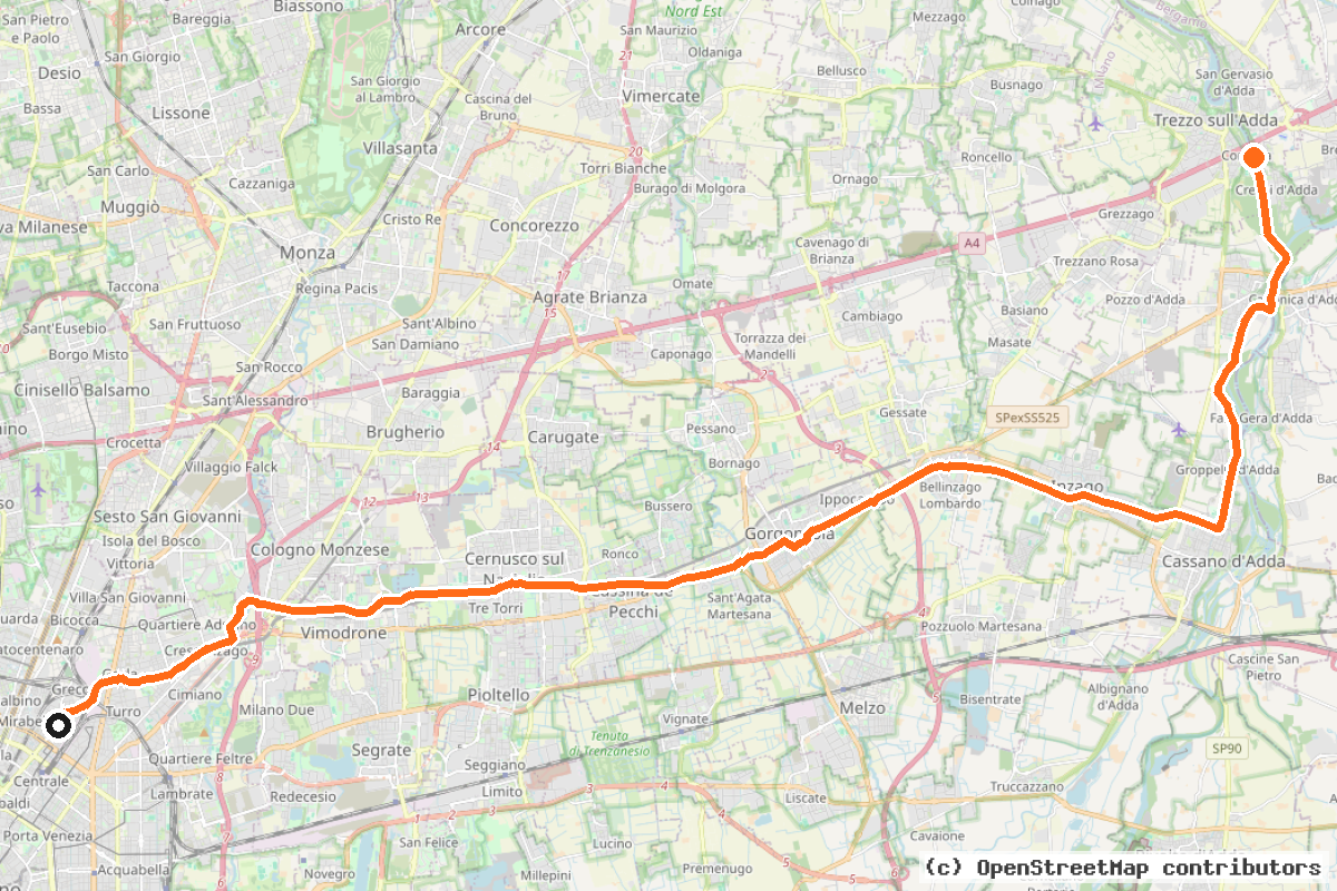 Il tracciato del percorso Ciclovia della Martesana (6)